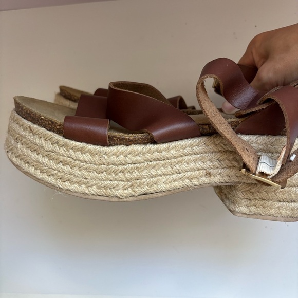 Steve Madden Kelton Brown Leather Platform Sandals Sz 10 - Picture 7 of 10